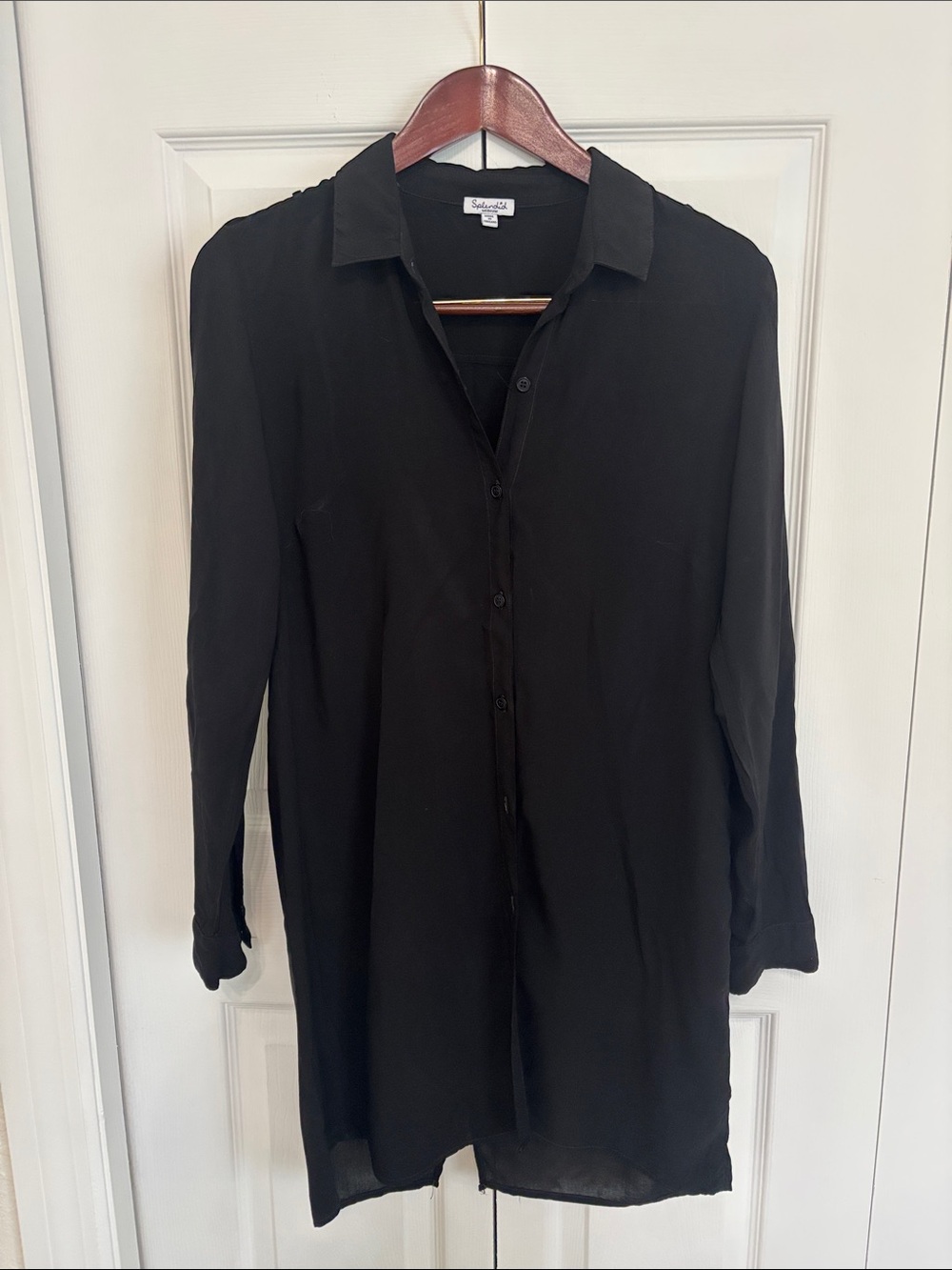 Splendid Long Button Front Tunic Length Shirt
